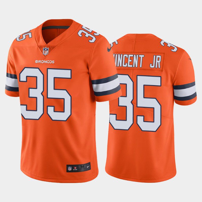 Men Denver Broncos #35 Kary Vincent Jr Nike Orange Color Rush Limited NFL Jersey->denver broncos->NFL Jersey
